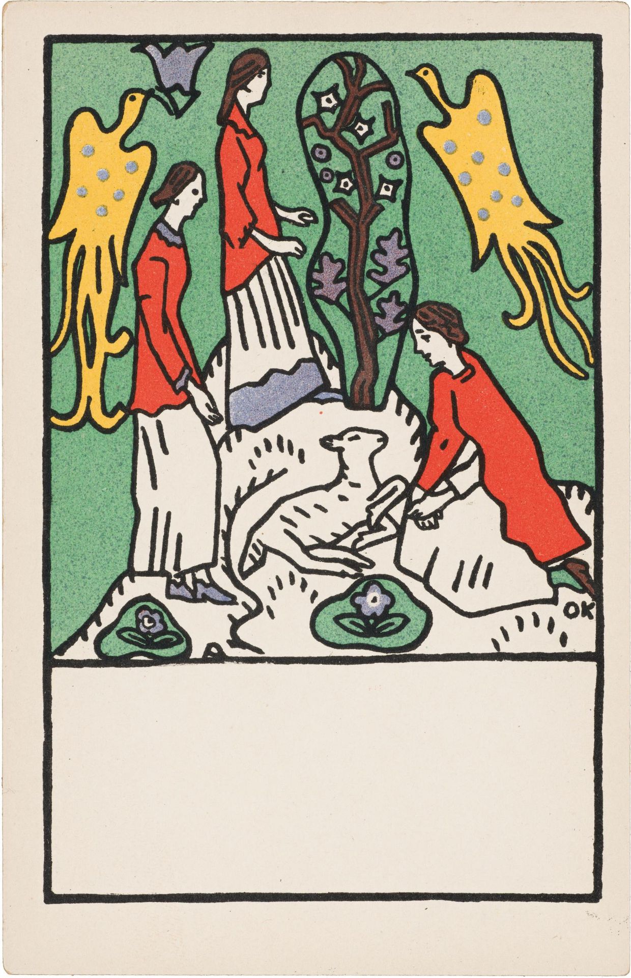 Oskar Kokoschka: Postcard "Fröhliches Osterfest"