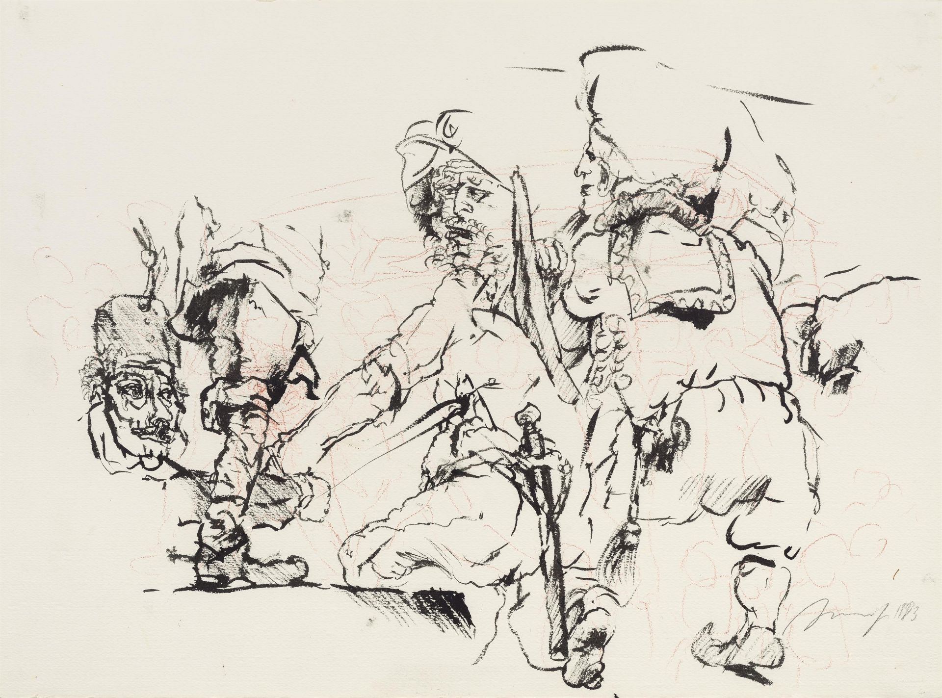 Alfred Hrdlicka: Study for "Bauernkrieg" (from the cycle: Bauernkrieg)