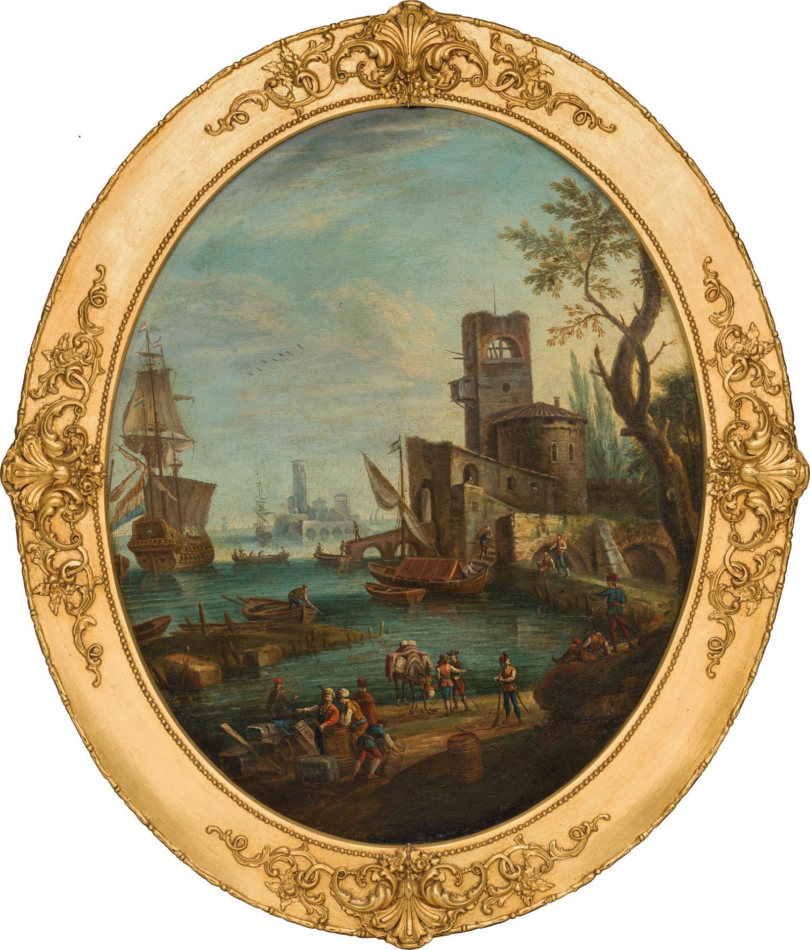 Künstler des 18. Jahrhunderts: Südlicher Hafen mit Kaufleuten - Bild 2 aus 2