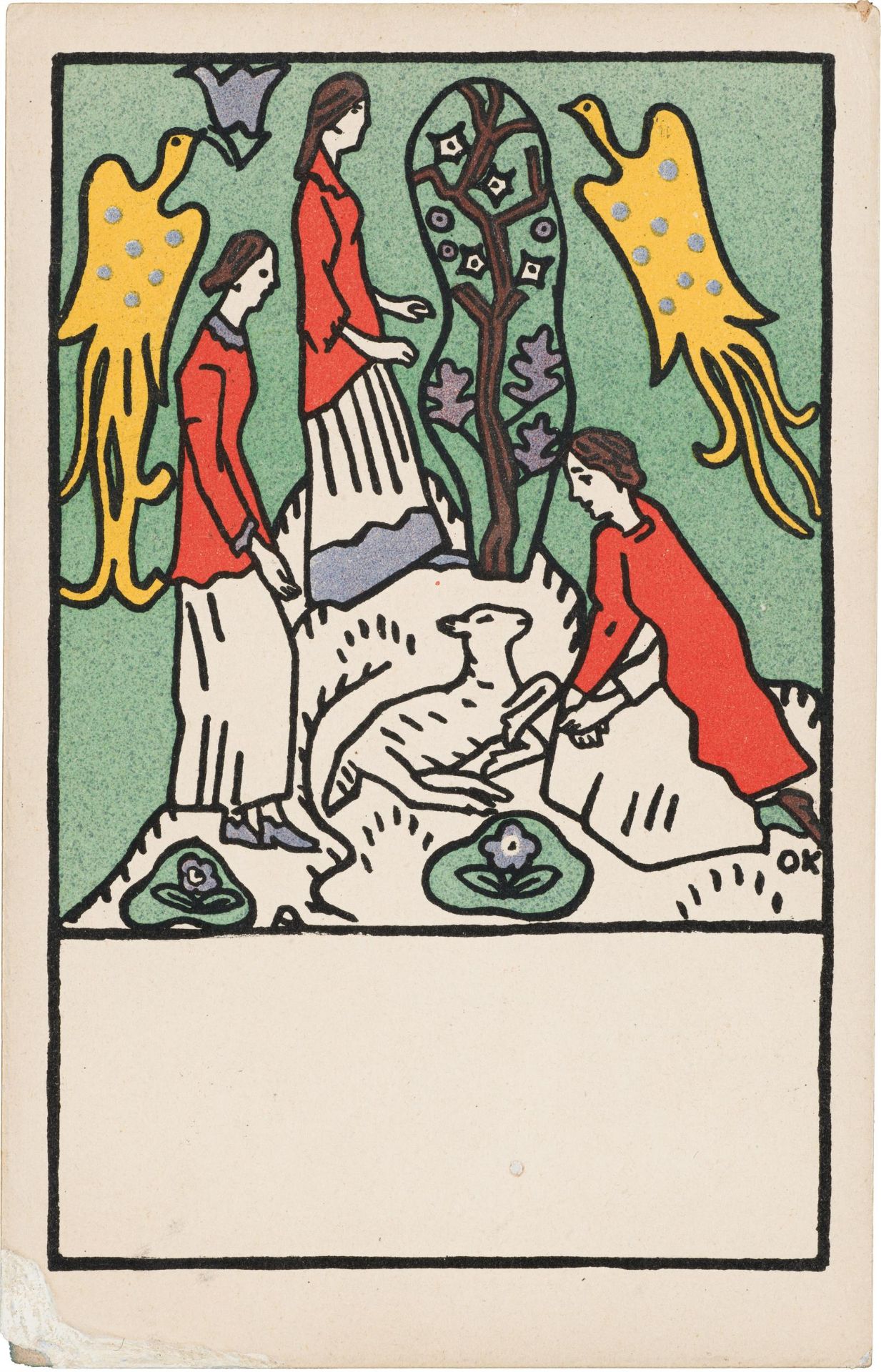 Oskar Kokoschka: Postcard "Fröhliches Osterfest"