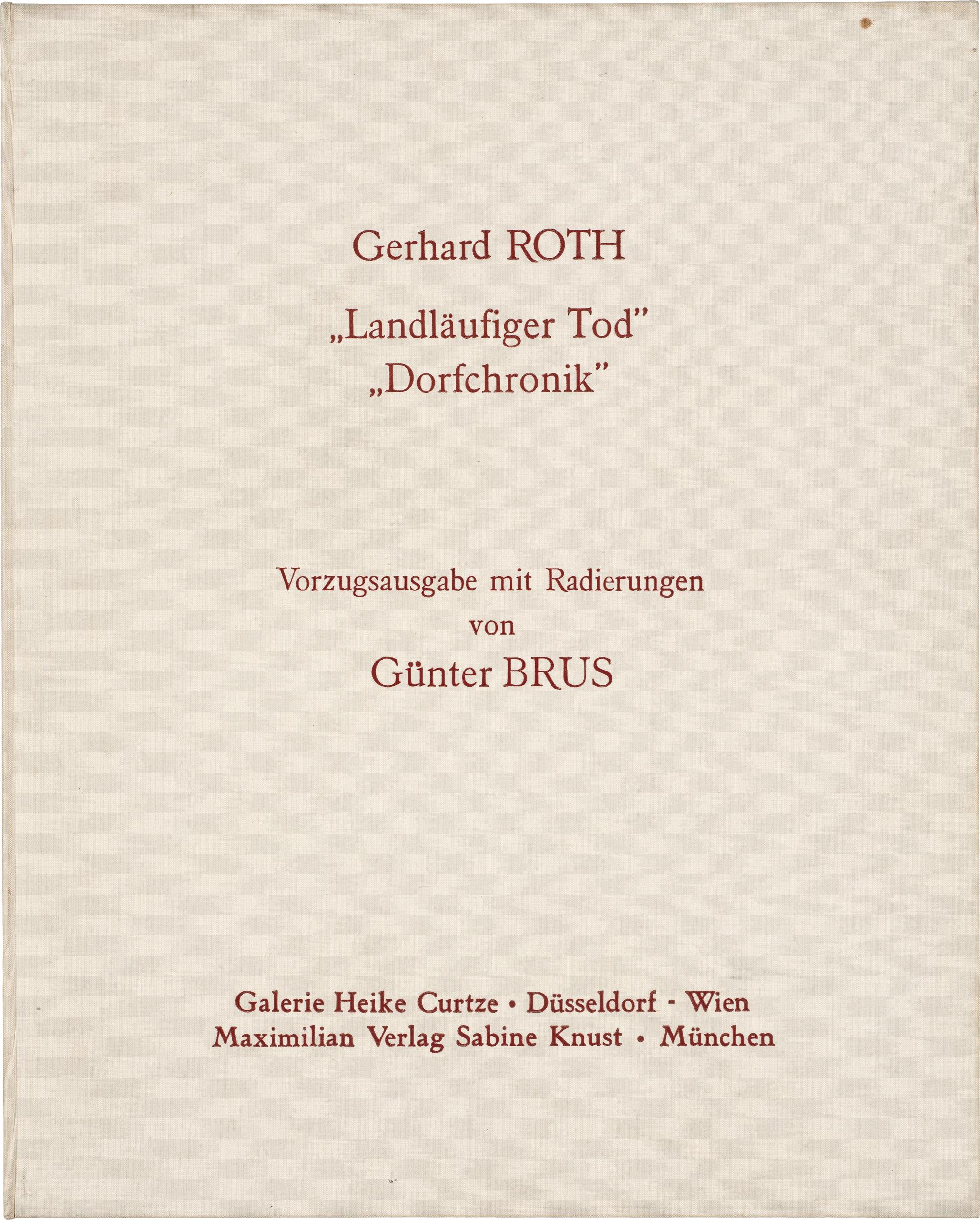 Günter Brus: Folder: 7 etchings for Gerhard Roth "Landläufiger Tod" - Image 2 of 10