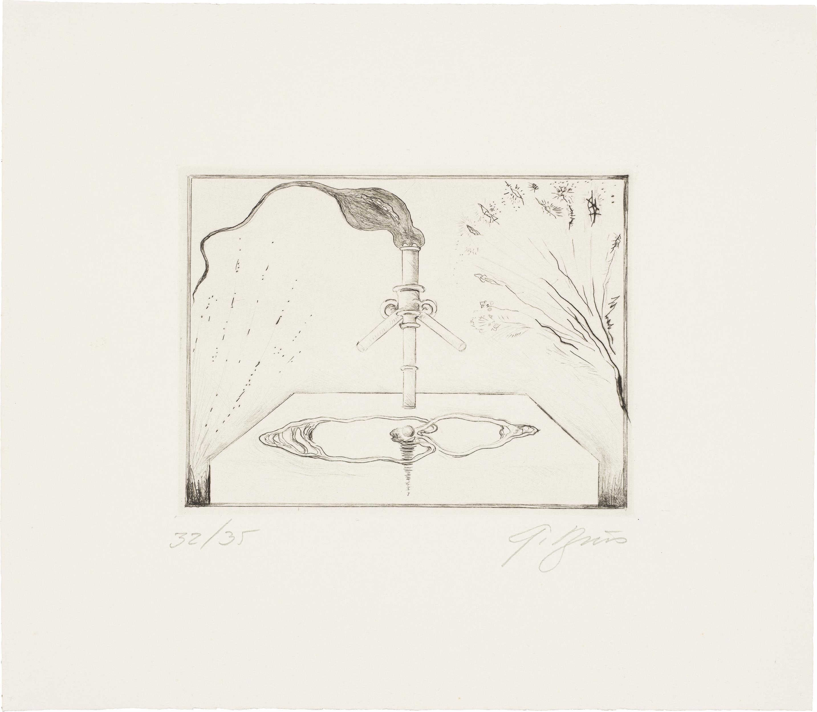 Günter Brus: Folder: 7 etchings for Gerhard Roth "Landläufiger Tod" - Image 10 of 10