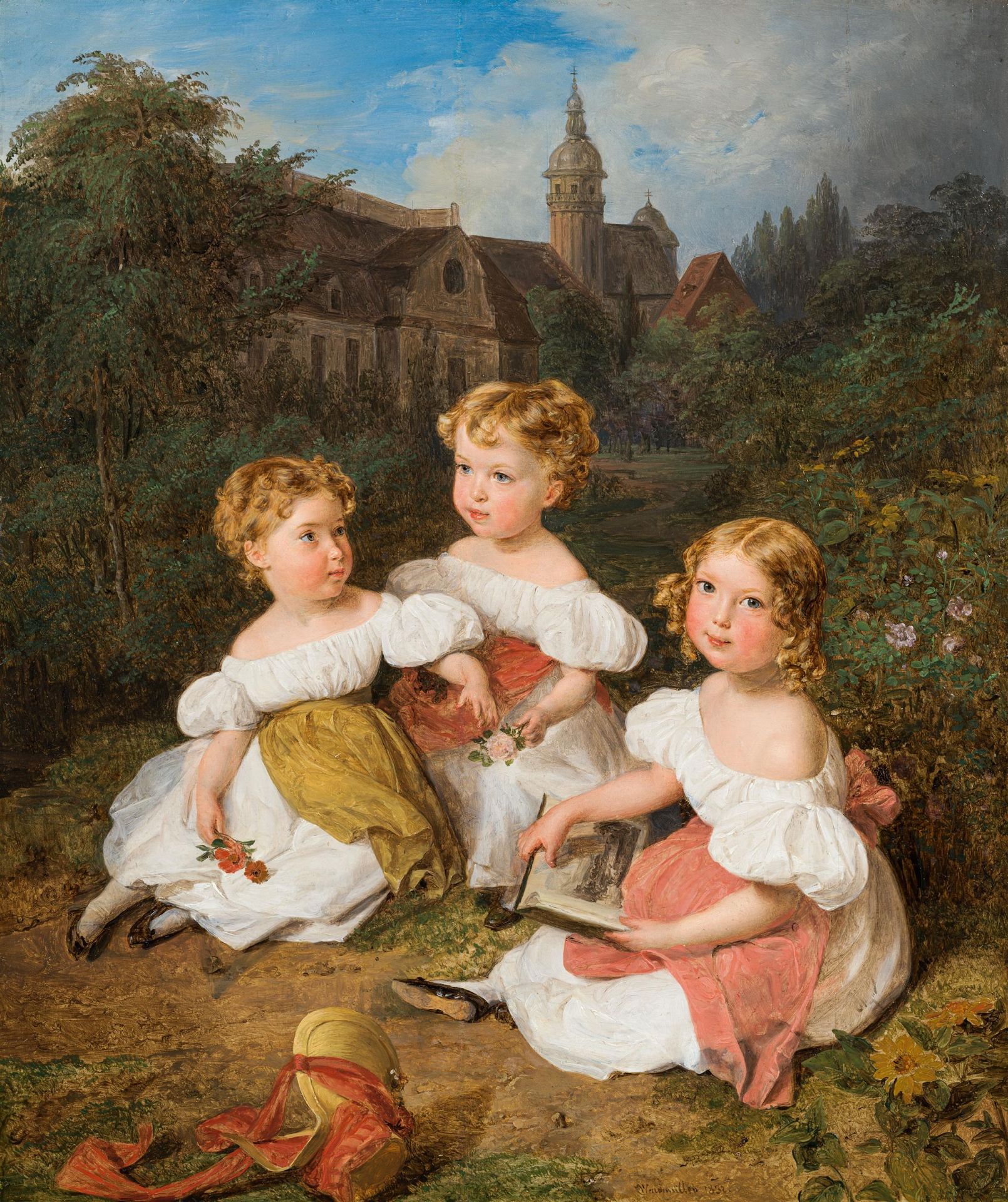 Ferdinand Georg Waldmüller: Polixena, Hedwig and Zdenka, Princesses of Lobkowicz