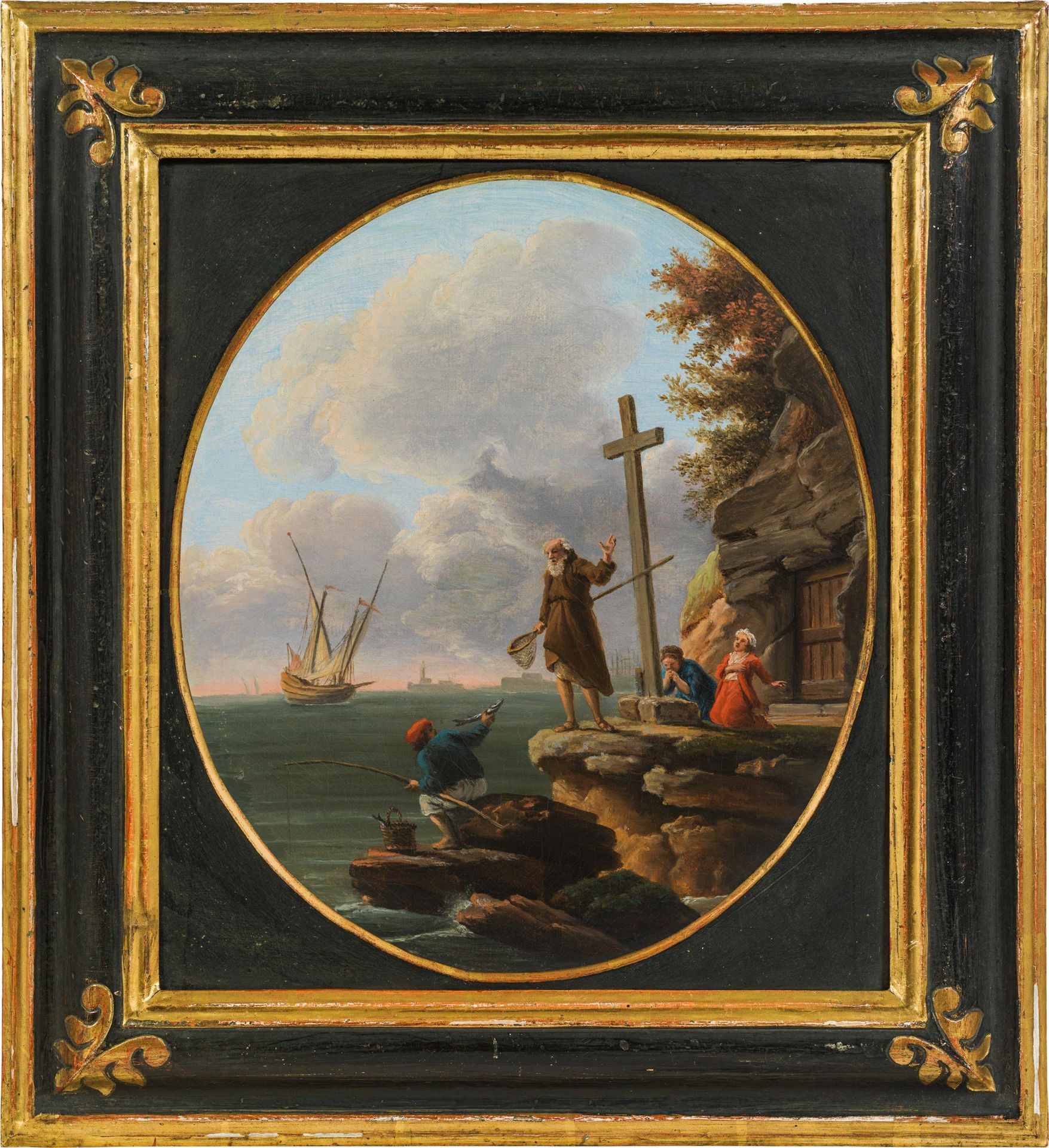 Circle of Claude Joseph Vernet : Saint Andrew with a Fisherman