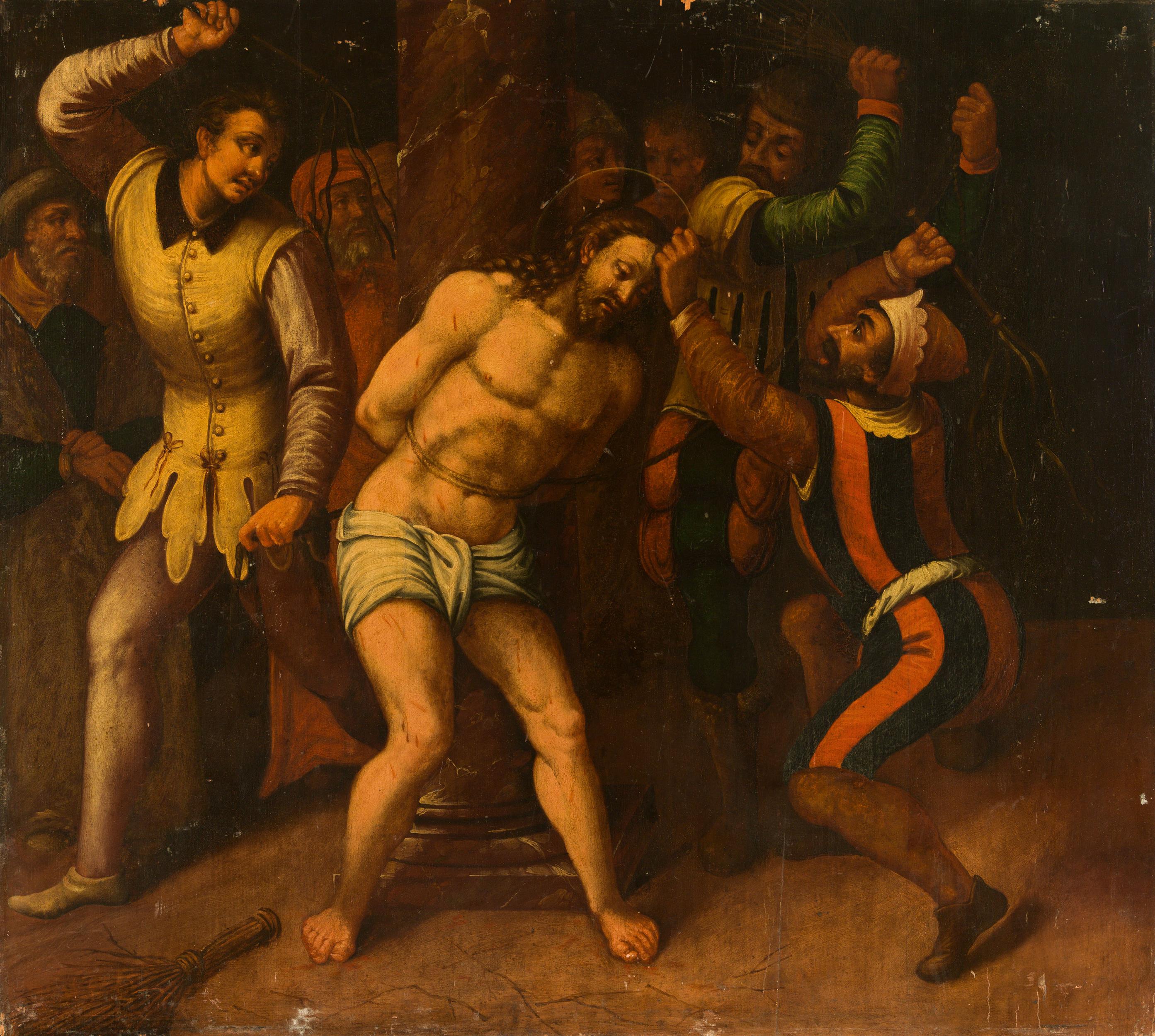 Spanish School: The flagellation of Christ