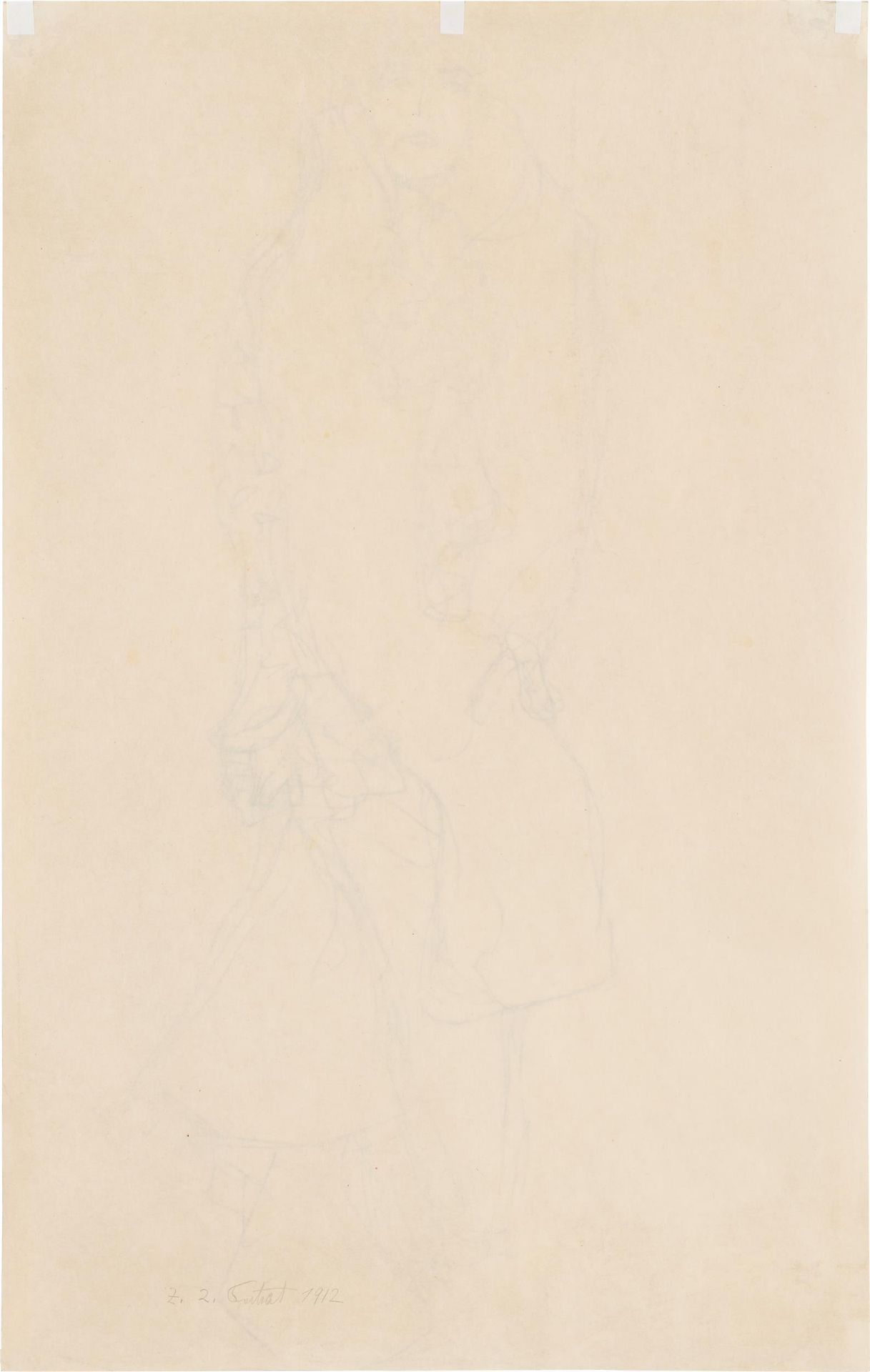 Gustav Klimt: Stehende Dame mit Boa von vorne (Studie im Zusammenhang mit dem Bildnis Adele Bloch-Ba - Bild 3 aus 3