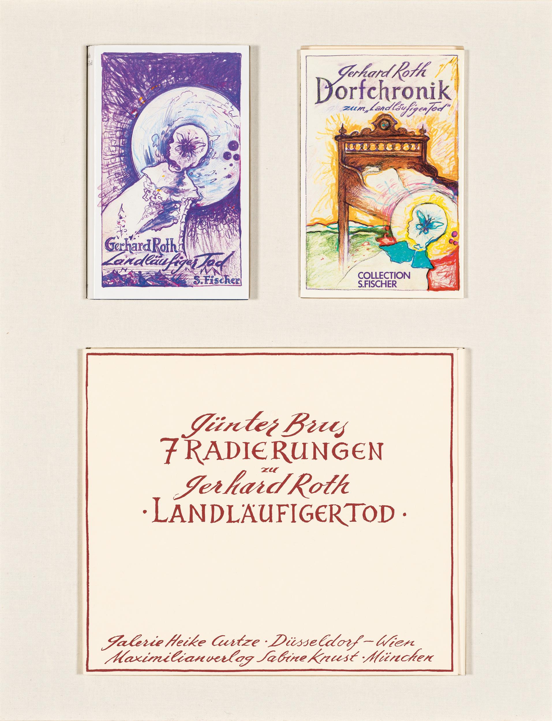Günter Brus: Folder: 7 etchings for Gerhard Roth "Landläufiger Tod" - Image 3 of 10