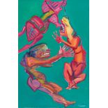 Maria Lassnig"Zornbild - Süsse Wiener Herzerln"1984oil on canvas; framed204.5 x 134.5 cmsigned,