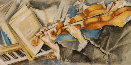 Max Oppenheimer: Geigen, Hände und Noten