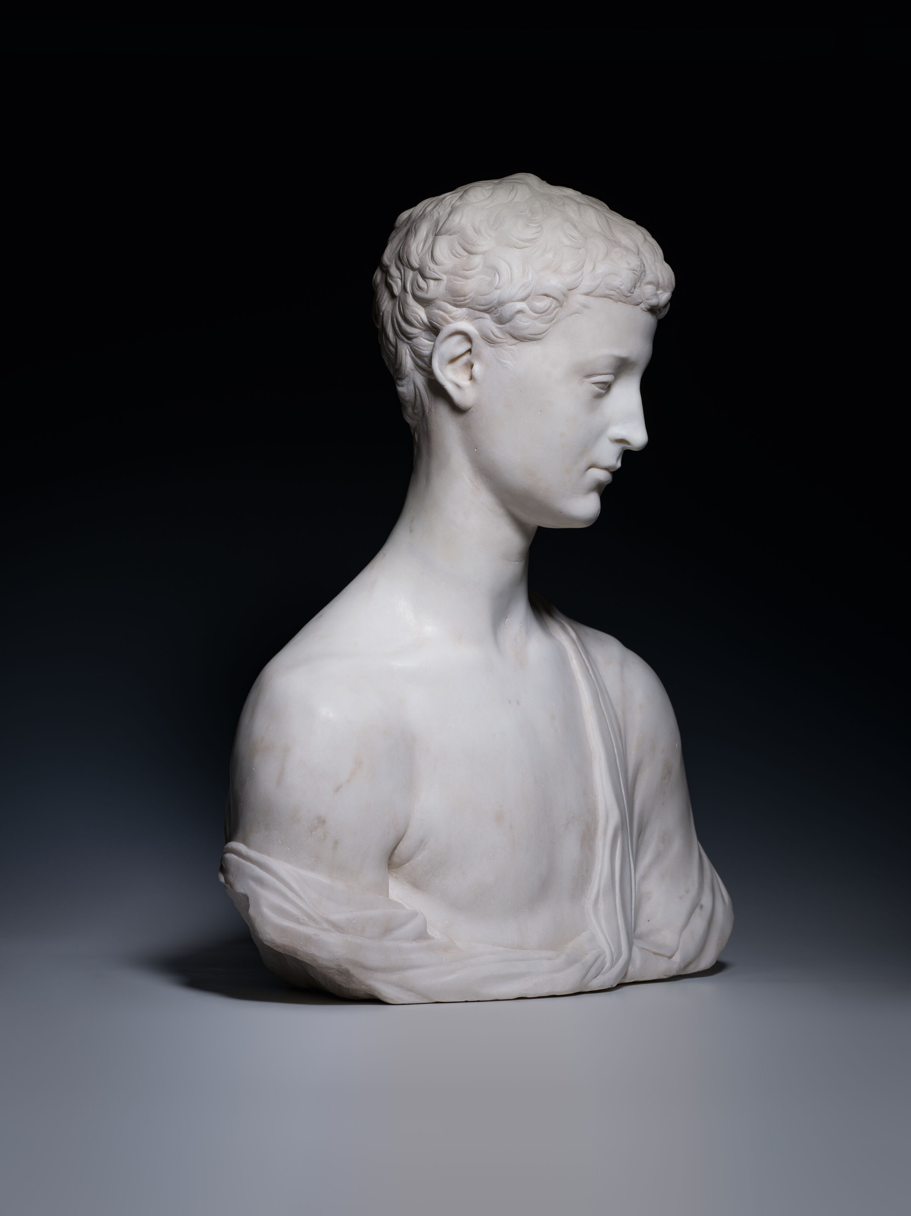 Circle of Desiderio da Settignano Bust of a young man (John the Baptist?)marbleh. 59 cm(according to - Image 2 of 5