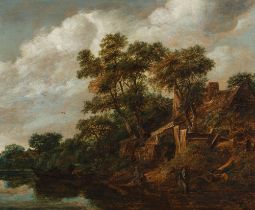 Cornelis G. Decker : Flusslandschaft mit Anglern