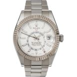 RolexMen's watch "Sky-Dweller"2020s; reference no. "326934"stainless steel, white gold; "Sky-Dweller