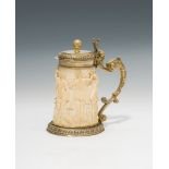 Vermeil-ivory-tankardAugsburg, 17th centurysilver, gilded; ivory; marked on the mounting with