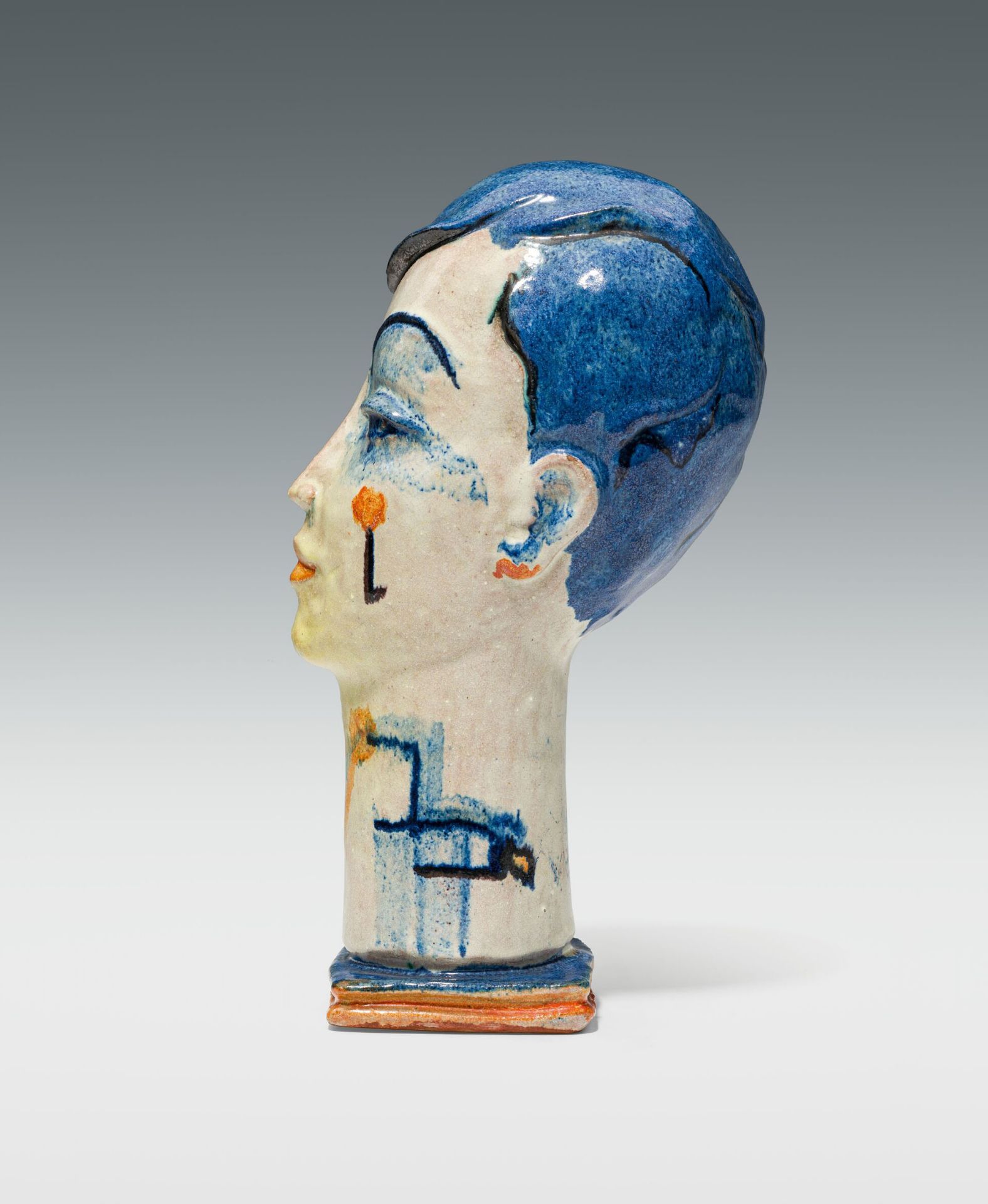 Gudrun BaudischHead of a womanWiener Werkstätte, 1928ceramics, red-brown shard, colourfully - Image 4 of 4