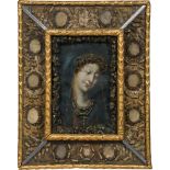 "Wessobrunner Madonna"South German, 18th centurywood, partially gilded, painting of Holy Mary,
