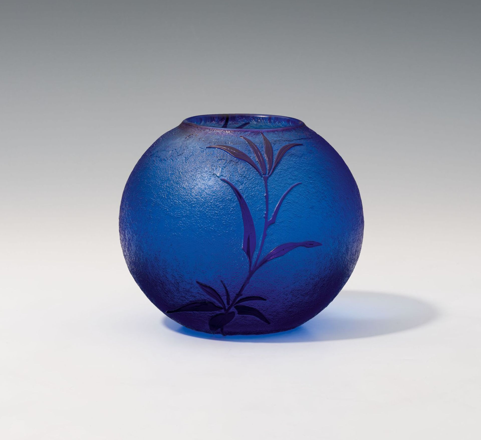 Marie Kirschner and Johann Lötz WitweVaseKlostermühle, 1909blue glass, overlaid in violet-blue and