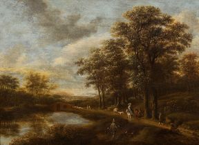 Pieter Jansz van Asch: Landschaft mit Jagdgesellschaft