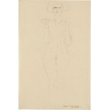 Gustav Klimt: Stehender Akt von vorne, die Unterarme erhoben