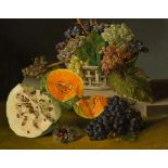 Leopold ZinnöggerStill life with pumpkin and grapesoil on canvas; framed52.5 x 67 cmsigned on the