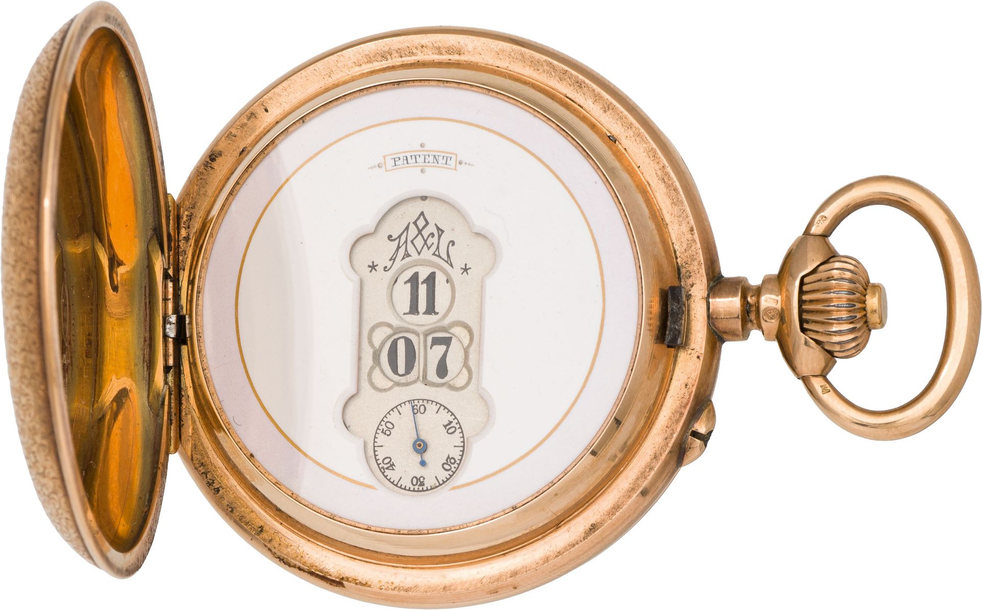 Pocket watchAeby & Landry, Switzerland, c. 188514k gold; crown winding mechanism, rich guilloché