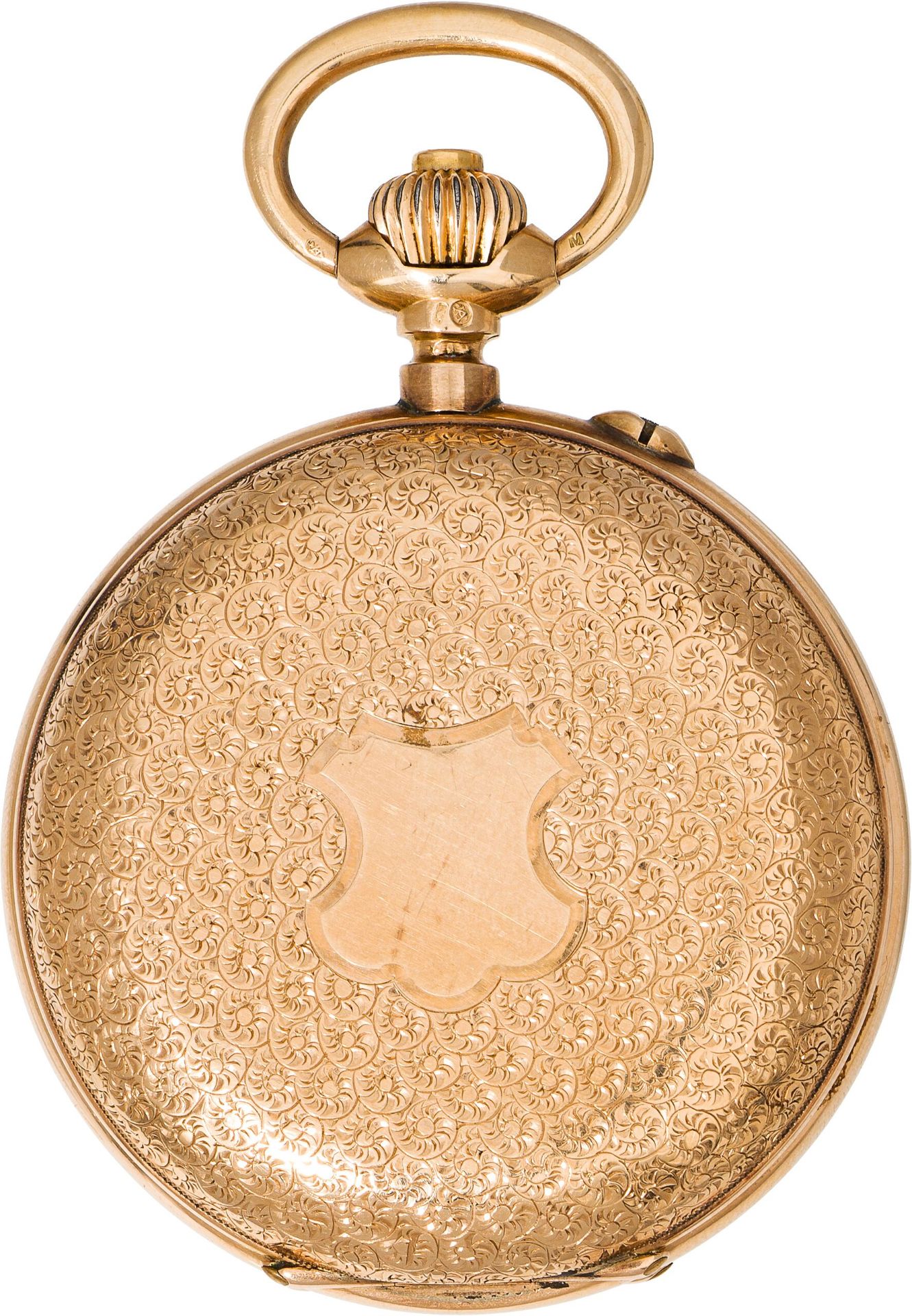 Pocket watchAeby & Landry, Switzerland, c. 188514k gold; crown winding mechanism, rich guilloché - Image 2 of 2