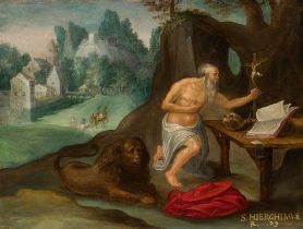 Paul Bril Umkreis: Heiliger Hieronymus mit dem Löwen