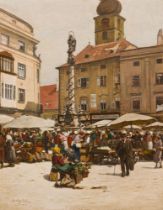 Johann Nepomuk Geller: Markt am Herrenplatz in St. Pölten