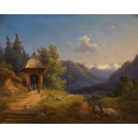 Anton SchifferView towards the Dachstein mountainoil on canvas; original frame21 x 26 cmprivate