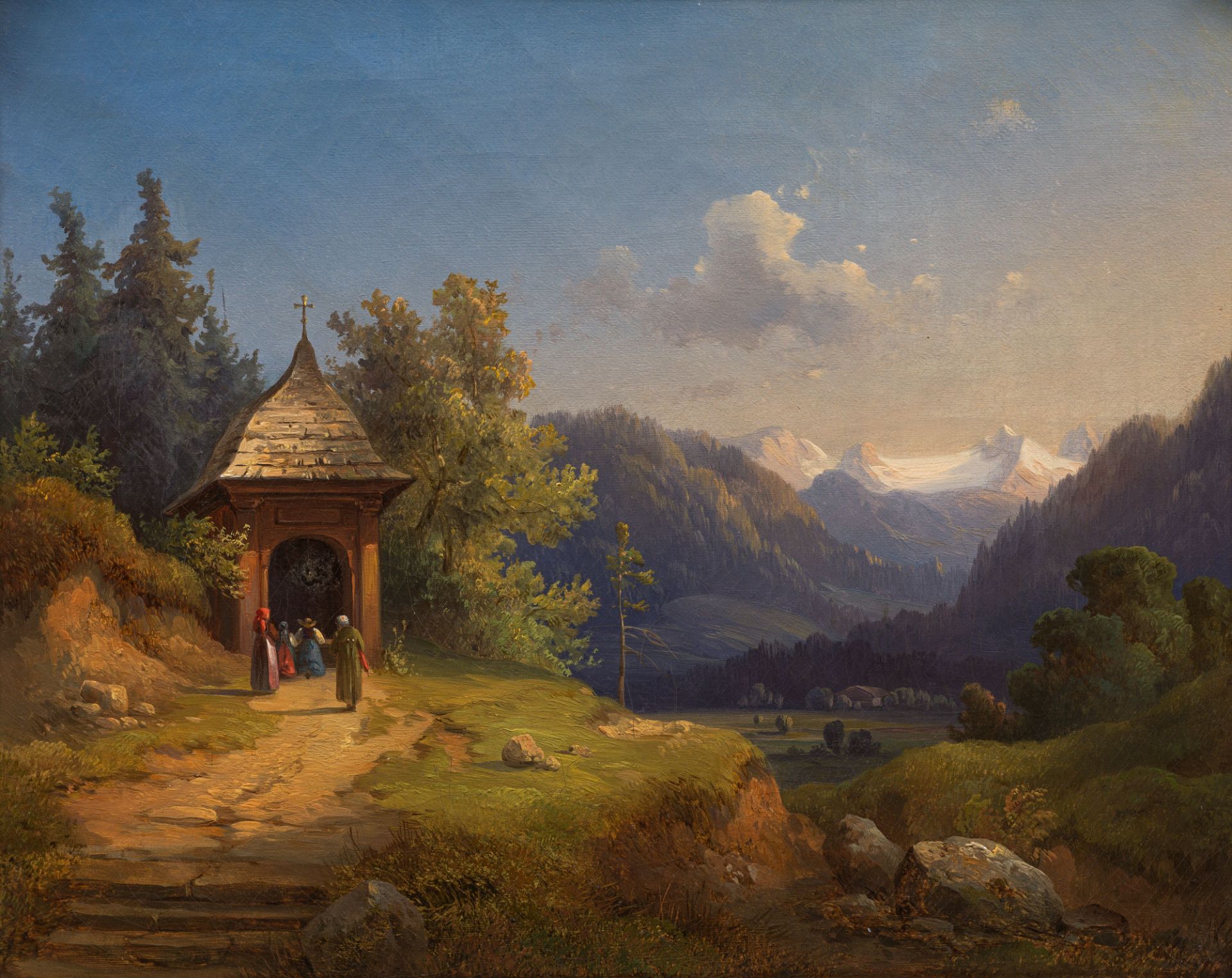 Anton SchifferView towards the Dachstein mountainoil on canvas; original frame21 x 26 cmprivate