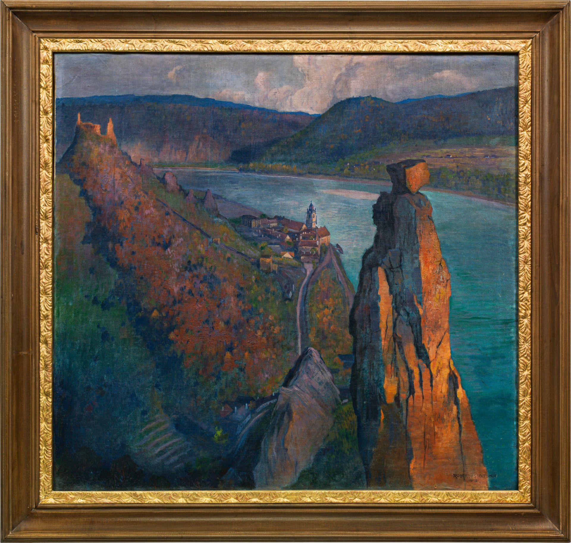 Robert StoitznerThe Wächter at Dürnstein1919oil on canvas; framed96 x 102 cmsigned and dated on - Image 2 of 3