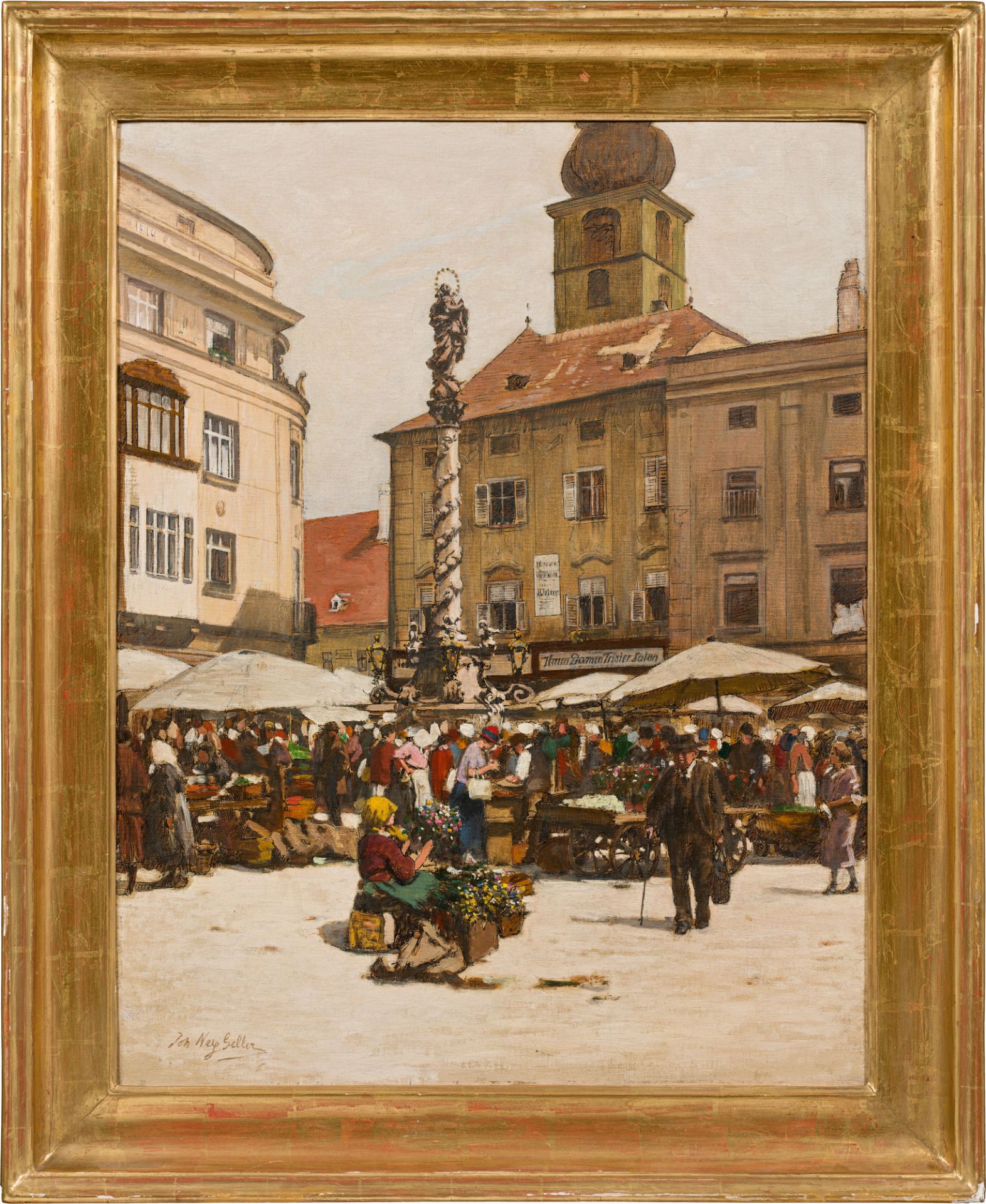 Johann Nepomuk Geller: Markt am Herrenplatz in St. Pölten - Bild 2 aus 2