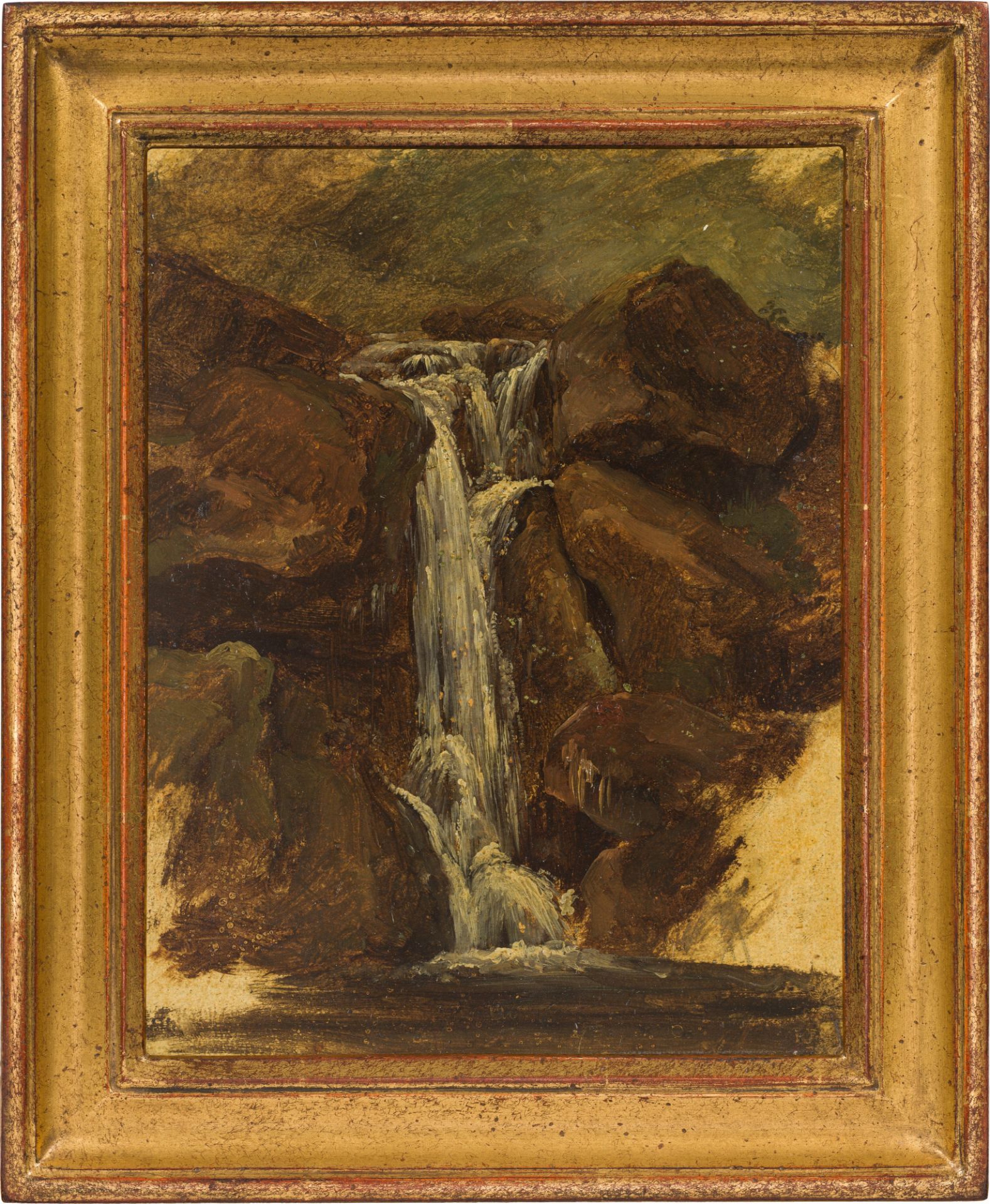 Friedrich GauermannWaterfall (nature study)oil on paper; framed23.5 x 18.5 cmauction house Wawra, - Image 3 of 3