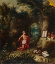 Jan Brueghel der Jüngere und Abraham Willemsen: Grottenlandschaft mit dem Hl. Hieronymus