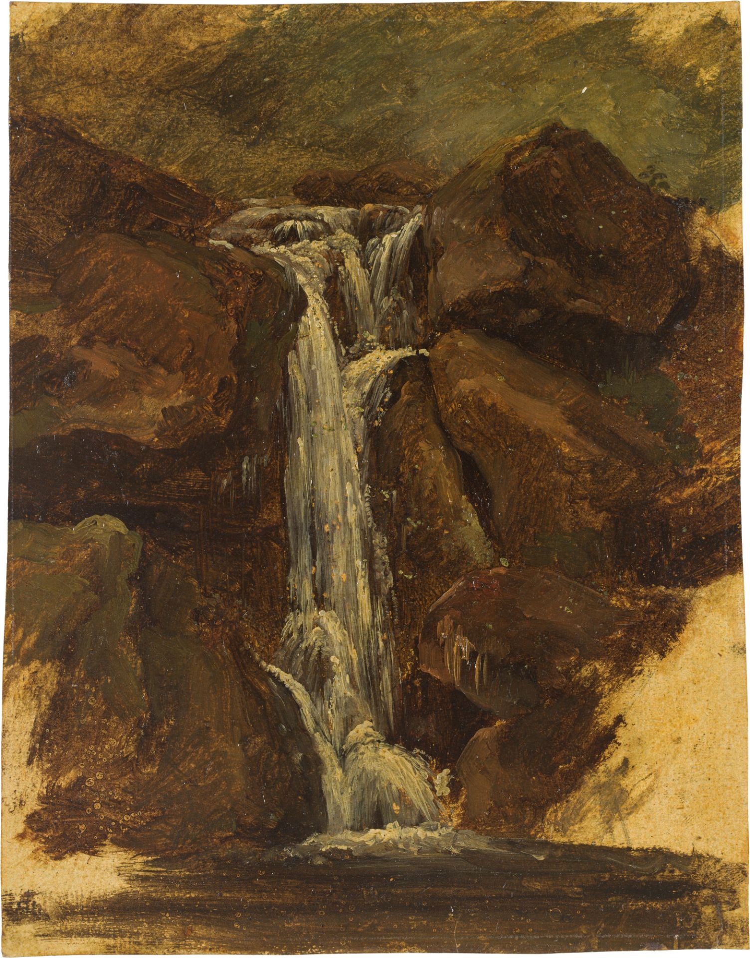 Friedrich GauermannWaterfall (nature study)oil on paper; framed23.5 x 18.5 cmauction house Wawra, - Image 2 of 3