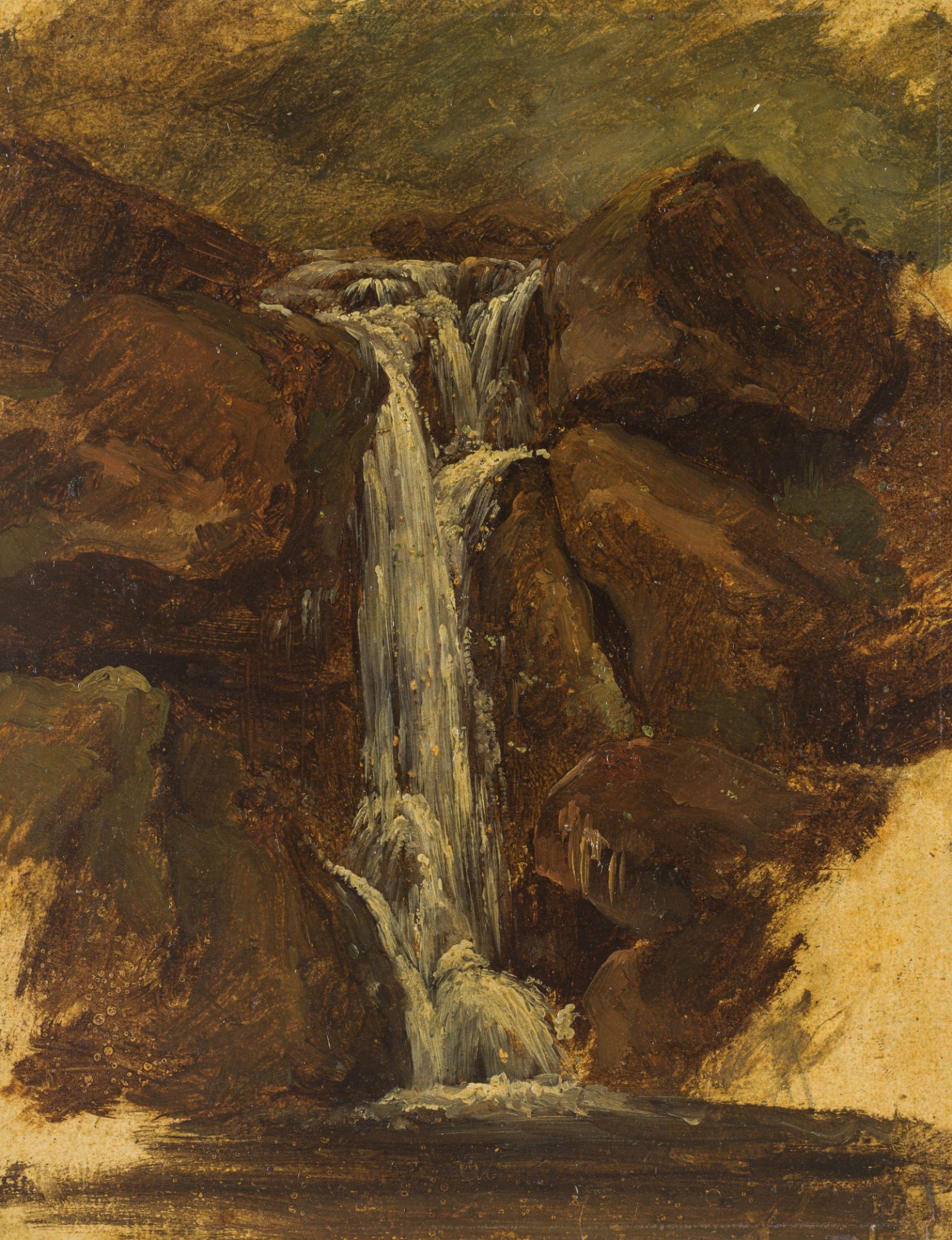 Friedrich GauermannWaterfall (nature study)oil on paper; framed23.5 x 18.5 cmauction house Wawra,