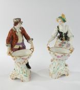 2 Porzellanfiguren, "Gärtnerin mit Korb als Sommer", "Gärtner mit Korb als Winter", KPM Berlin, fig