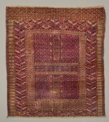 Tekke-Engsi-Hatschlu, Turkmenien, antik, sehr feine Knüpfung, ca. 1.26 x 1.16 m, Gebrauchsspuren