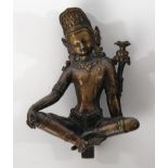 Indra, Nepal, im alten Stil des 13./14. Jh., wohl 20. Jh., Kupfer, vedische Gottheit sitzend in der