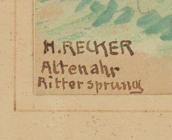 Recker, Heinrich (Aachen 1862 - 1932 Köln, Landschafts-, Veduten- und Theatermaler, Aquarellist), - Image 3 of 4