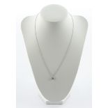 Collier, WG 750, 1 Brillant ca. 0.29 ct., etwa tw/vs2