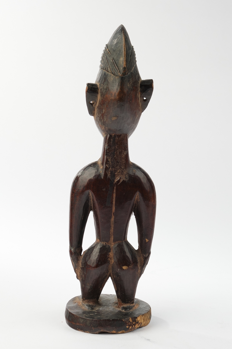 Zwillingsfigur, weiblich, Yoruba, Oyo, Nigeria, Afrika, Igbuke family, Holz, glänzend dunkle Patina - Image 3 of 4