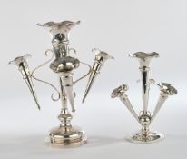 Tischvase, Silber 925, Birmingham, 1912, Martin Hall & Co Ltd, Gestell mit vier Vasenkörpern, davon
