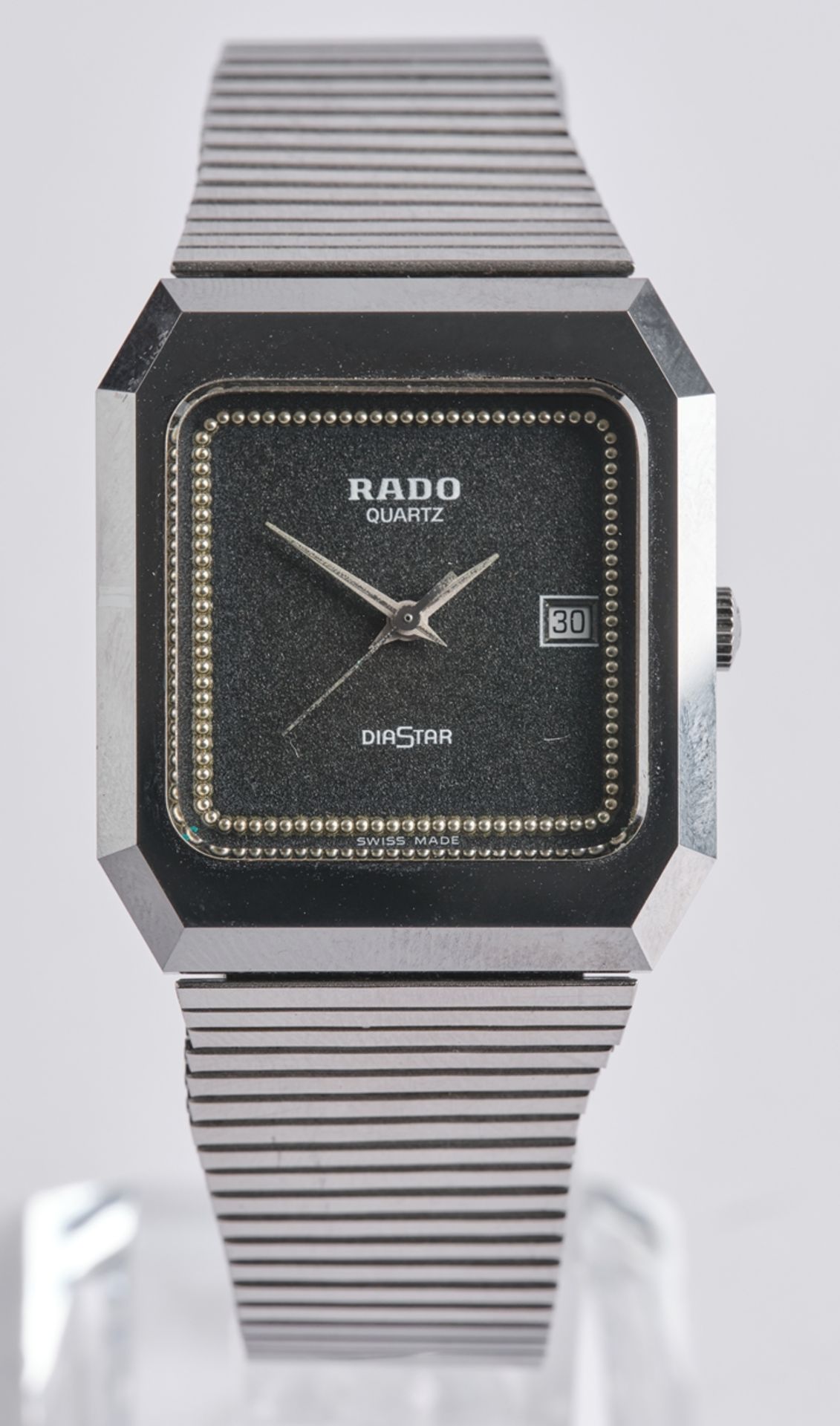 Rado, Armbanduhr, Modell Dia Star, Schweiz, 1980er Jahre, oktogonales Gehäuse, Quarzwerk, schwarzes - Bild 3 aus 7