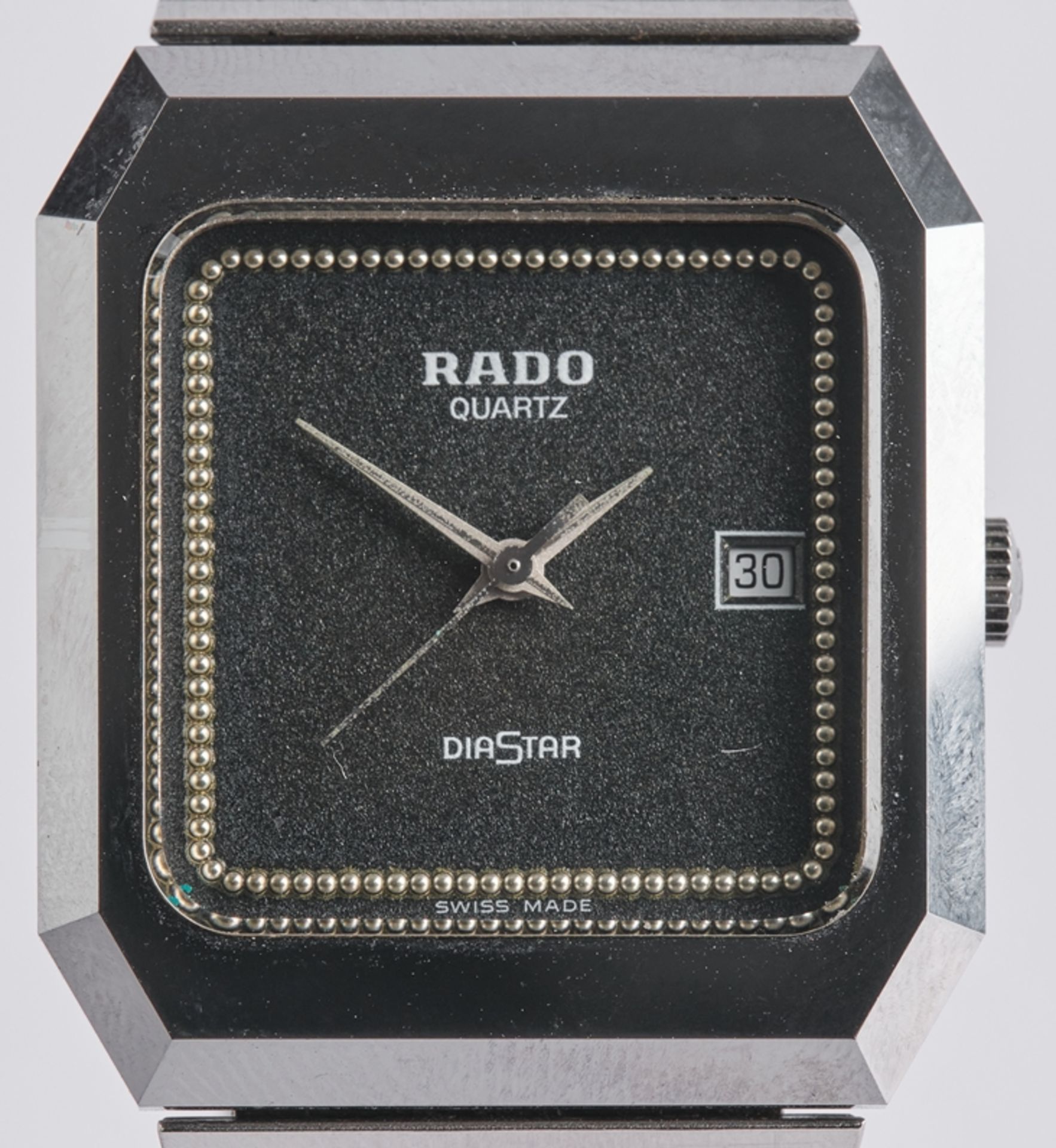 Rado, Armbanduhr, Modell Dia Star, Schweiz, 1980er Jahre, oktogonales Gehäuse, Quarzwerk, schwarzes - Bild 2 aus 7