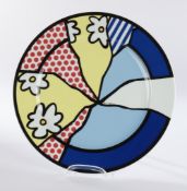 Künstler-Platzteller, "Roy Lichtenstein", Rosenthal, Germany, nummerierte Auflage 0157/3000, Floral