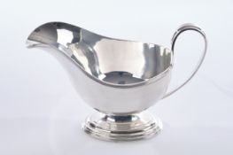 Saucière, Silber 925, Sheffield, 1993, C.J. Vander Ltd., Rand und ovaler Standfuß mit Rillenprofil,