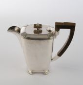 Kaffeekanne, Silber 925, Sheffield, 1939, Cooper Brothers & Sons, glatte, vierseitige Wandung auf v