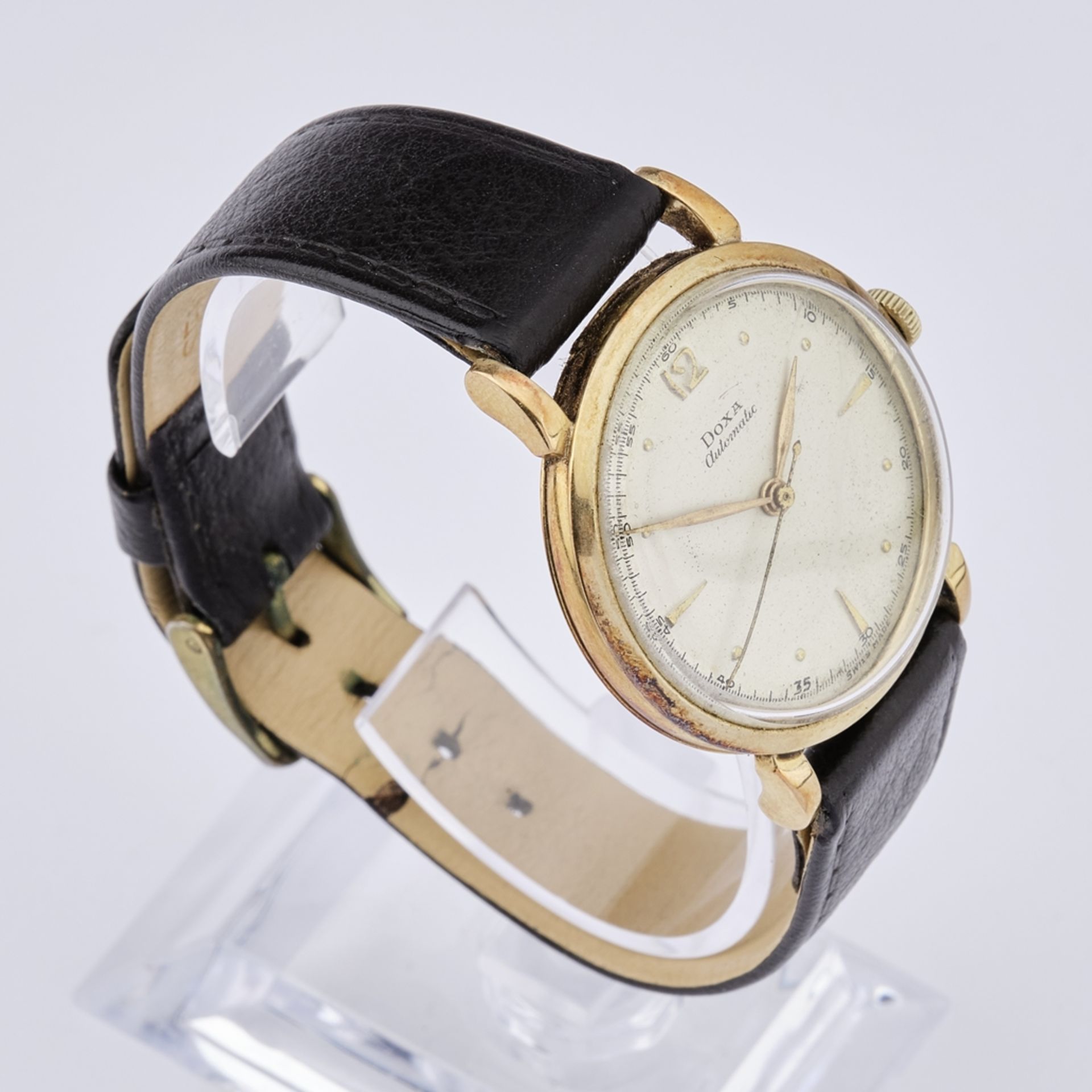 Armbanduhr Doxa Automatic, Schweiz, 1950er Jahre, GG 585, Werk läuft nicht an, Trage-, Gebrauchs- u - Bild 2 aus 4