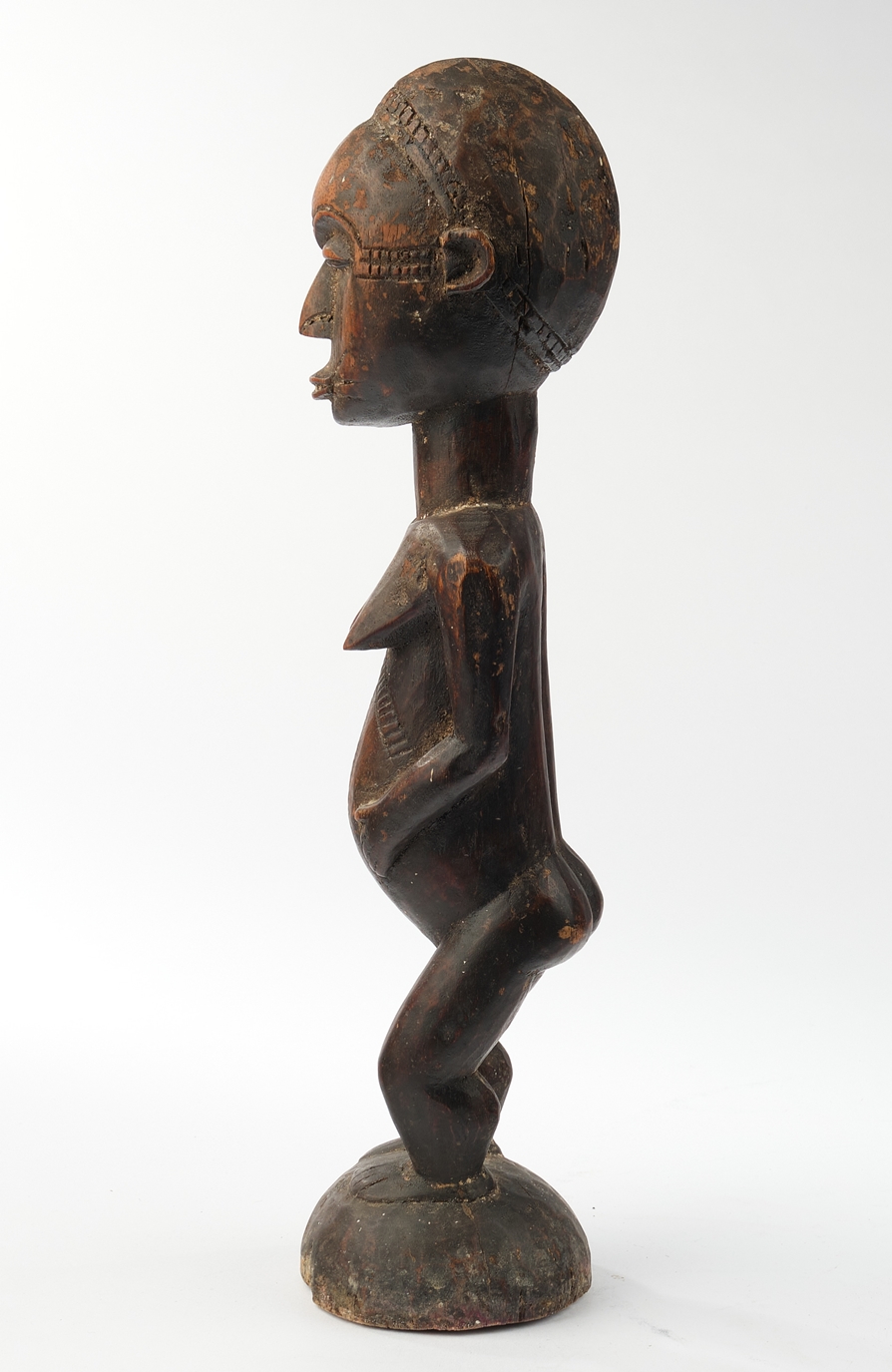 Figur, "blolo-bla", weiblich, stehend, Baule, Elfenbeinküste, Afrika, Holz, schwarzbraune Patina, S - Image 4 of 4