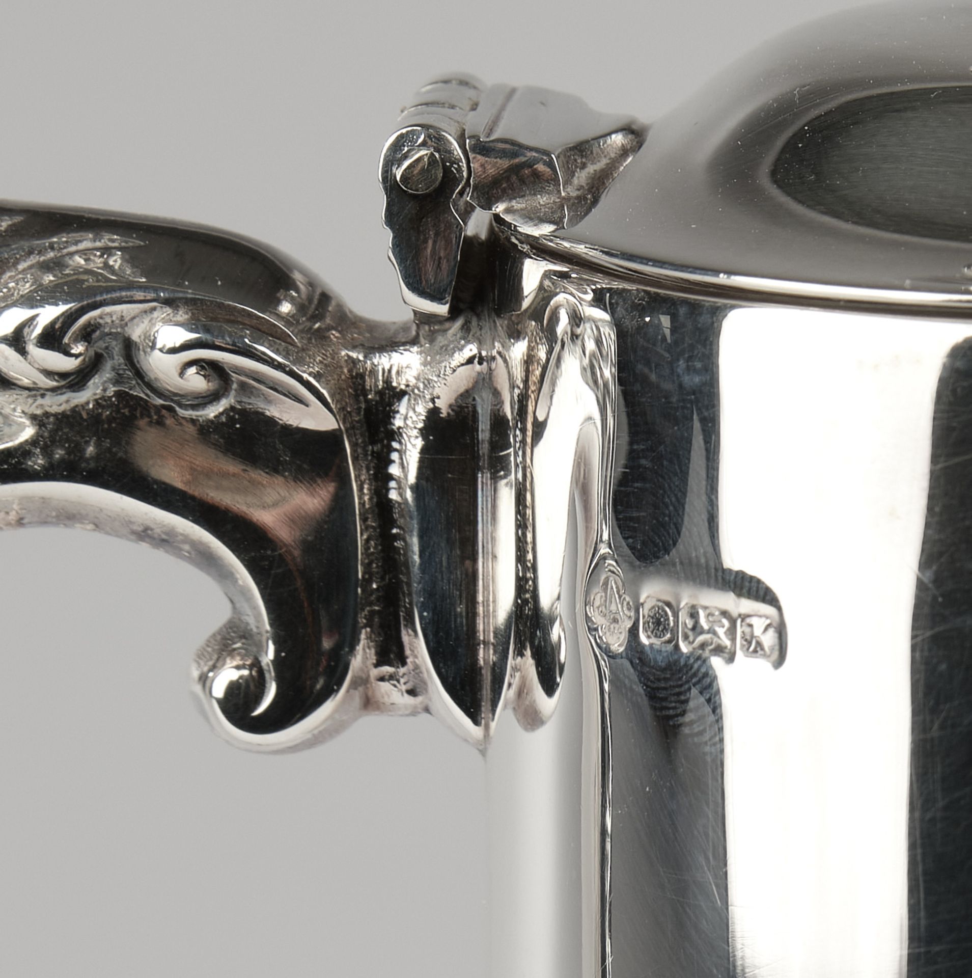 Karaffe, Silber 925, Sheffield, 1984, Asprey & Co., konischer Korpus aus farblosem Kristallglas im - Image 3 of 3